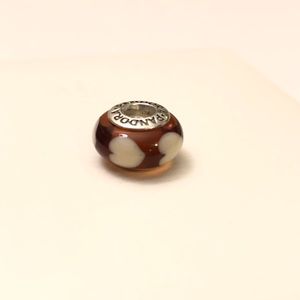Pandora Amber Hearts Murano Glass Charm